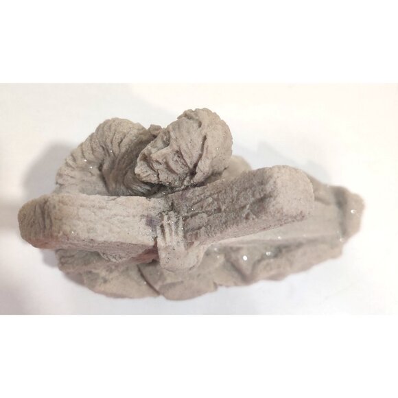 Sand Sculpture Beach Art Jesus Christ Carrying The Cross 7x2.5x5.5" Signed - Picture 2 of 16